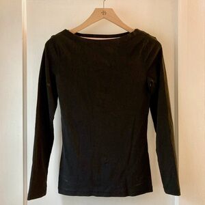 Boden Essential Boat Neck Jersey Top in Black